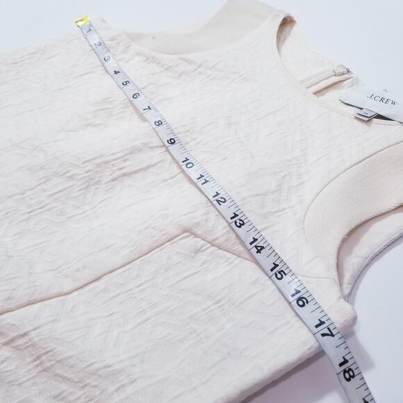 J. Crew Jacquard Shift Mini Dress Zipper Pockets Sleeveless - Picture 6 of 13